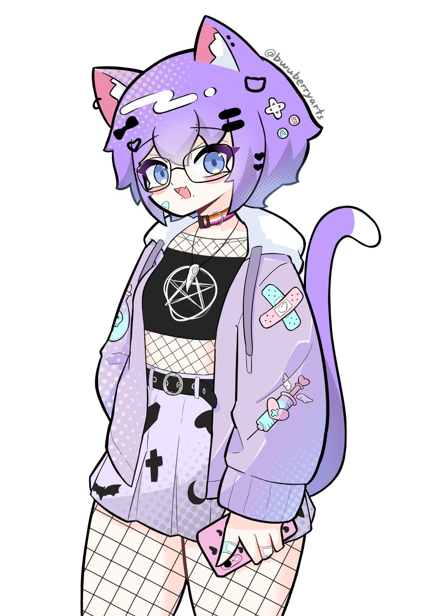 bwuberryarts's tweet image. Another PNG commission I did for @zaynakitty 
Pastel Goth with a dash of Dark Decora (A substyle of Harajuku fashion)🖤

#art #drawing #vtuber #ArtistOnTwitter