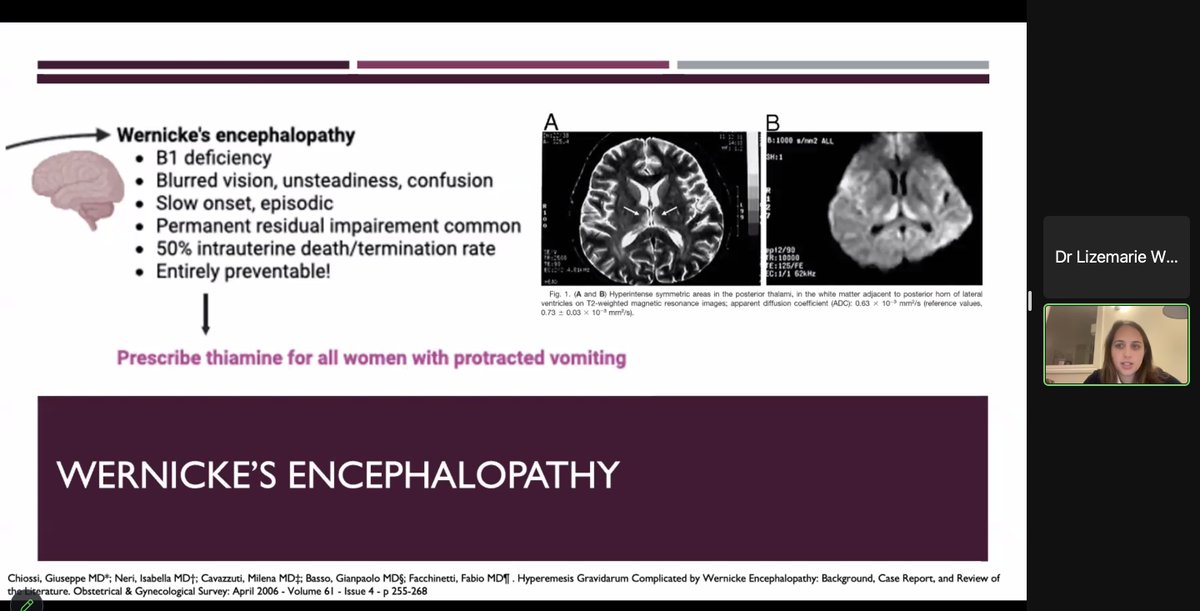 Prescribe thiamine for women with #hyperemesisgravidarum.