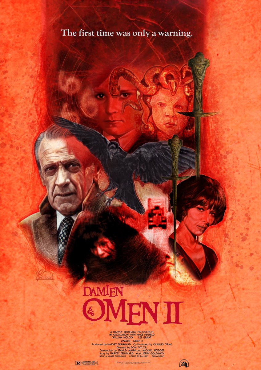 PeteWallbank's tweet photo. #DamienOmen2 - 45th Anniversary celebration.
My new re-working of the film poster - #theomen starring #williamholden and #LeeGrant
 @TheOmenOnline 
Who can forget Bill falling through the ice? #Thefirsttimewasawarning https://t.co/4VMOiJDUb7