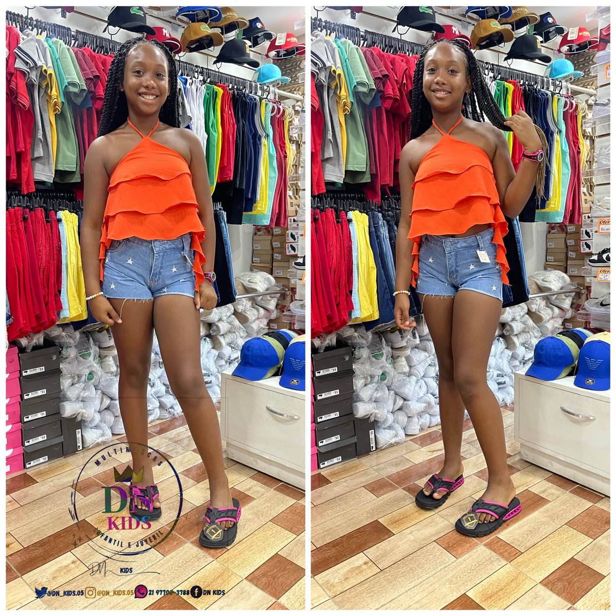 🎄 COLEÇÃO FESTAS🎄🍀

🚨Blusa 39,99 10 a 16 anos
🚨short $69,99 10 a 16 anos
🚨Chinelo 119,99 na promoção 

☎️21 977003788🔴 RUA DAVI(tijolinho cidade de deus)Obs: Rua do moto táxi vip🔴Realizamos entregas para todo Brasil🔴Aceitamos 💳