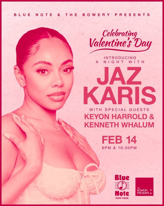 jaz_karis's tweet photo. GUUUUUUYS 🇺🇸🇺🇸🇺🇸
I am performing my first US show at @BlueNoteNYC on Valentine’s Day !!!🥹🥳🥳🥳
TICKETS OUT NOW ❤️❤️❤️ 
 
https://t.co/Ey3gj0SqcF https://t.co/a26O3E6PaT