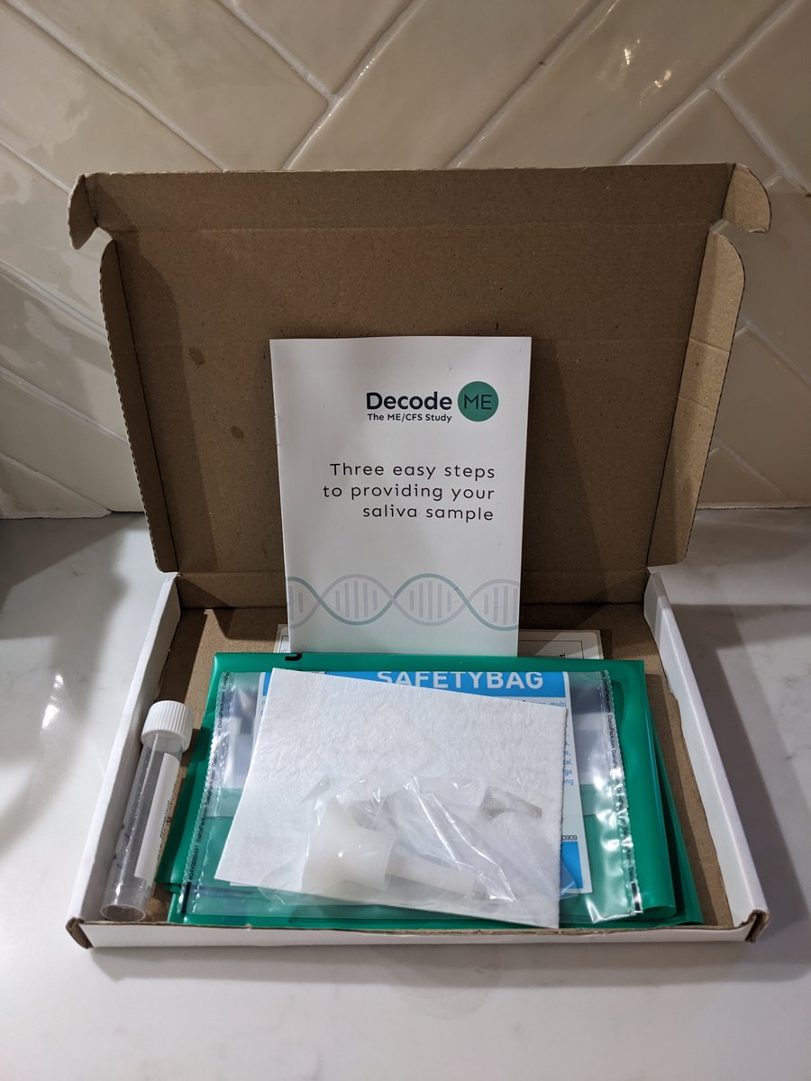Nice little Thursday surprise!

My @DecodeMEstudy spit kit has arrived 🧬

#pwme #mecfs #decodeme