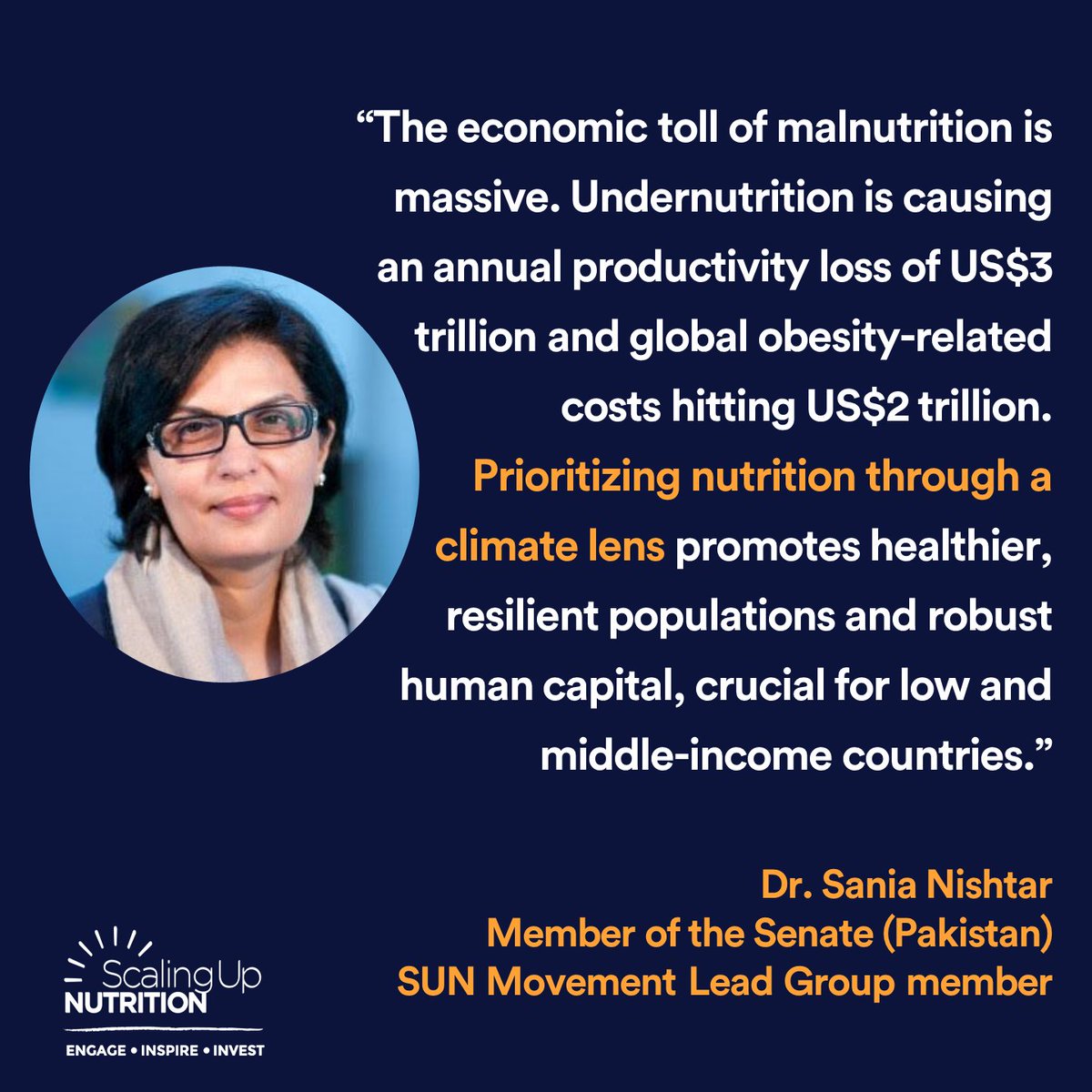 SUN_Movement's tweet photo. @MartinChungong @IPUparliament @IPUPresident @AfrikParliament @ECOWASParliamnt @IPNEducation @Europarl_EN @Gobierno_SV @FAOElSalvador @PNCSV @cancilleriasv @LaSelecta_SLV @GameroElisa @PresidenciaSV @UnicefSV @ONUElSalvador @ElSalvadorONU @FeikeSijbesma @SUNBizNet @Philips @DSMNutrition @wef @AgriFoodNet @nfp_sdg2 @FightPoverty @davidnabarro @4SDfoundation @FoodSystems @COP28_UAE @UN_Nutrition @pierrecookejr @HealthCaribbean @UNBdosandOECS @UNDPBarbadosEC @UN4Youth @unhabitatyouth @CYPavilion @BancoMundialLAC @wfp_Caribbean @CaribbeanUN @WorldBank @WBG_Health @meerashekar_wb @WBG_Climate @worldbankdata @WorldBankWater @WBG_Poverty @WorldBankAfrica @JosefaSacko Prioritizing #nutrition through a climate lens 🔍creates stronger, more resilient populations and increases economic productivity, especially in low and middle-income countries.

Thank you @SaniaNishtar for supporting our #COP28 call to action: https://t.co/5dvUSVXeqD https://t.co/i0KqxRn2NP