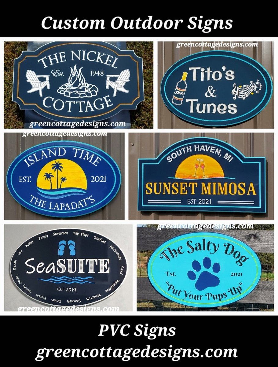 cottage_green's tweet photo. Personalized Outdoor Signs by https://t.co/mxWEx0l0jL #IslandTime #Yachtlife #Bonfire #CottageSign #Mimosa #SaltyDog https://t.co/PLrBhUVjnr