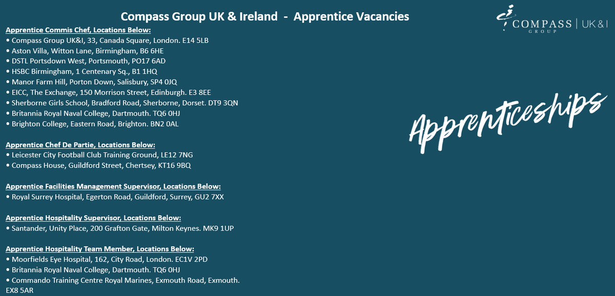 Click here to apply:
compass-group.co.uk/jobs/