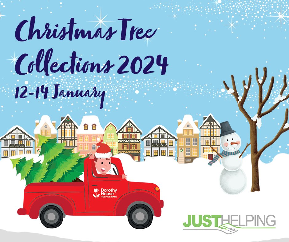 Dorothy House are collecting Christmas trees for charity once again. Register here just-helping.org.uk/register-tree by 7th January 2024 to get your tree collected in January.