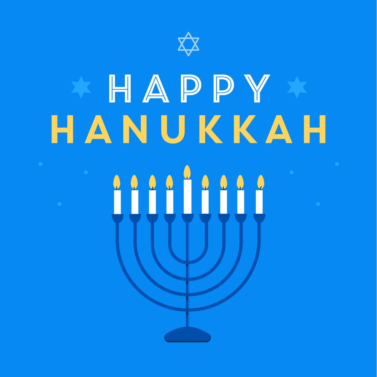Happy Hanukkah! Wishing you a wonderful festival of lights filled with warmth, joy, and cherished moments with family and friends. #HanukkahCelebration #FestivalOfLights #HappyHolidays 🕎🕯️🌟