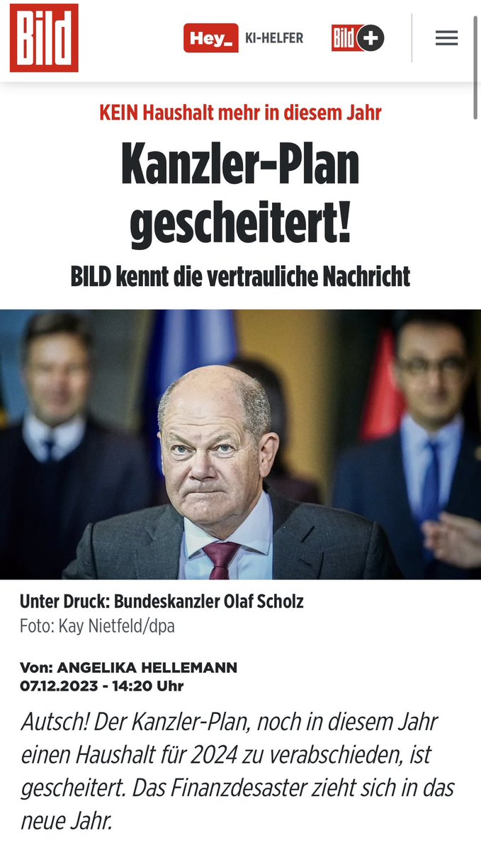 #SCHOLZ KANN ES NICHT! Er und seine #Ampel-Regierung sind krachend gescheitert! Der #Haushalt ist der elementarste Grundbaustein des Regierens. Wer das - auch nach Wochen - nicht hinkriegt, ist nicht regierungsfähig!