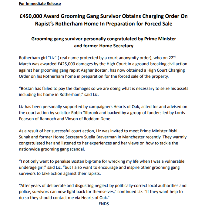 This press release was sent out to all major UK news networks and tabloids last night at 6pm. Only GB News ran with this story. Why? @snatched1400 @GBNEWS @RobinTilbrook @LordPearson *Well done to Charlie Peters @CDP1882