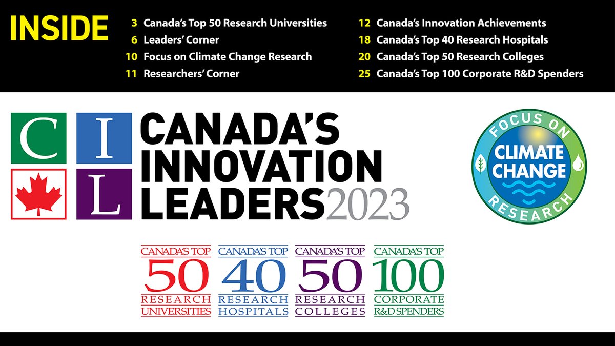 Canada's Innovation Leaders 2023

Read now  >>  researchinfosource.com 

#cdnpse #cdnbiz #cdnhealth
#research #cdnresearch #innovation #cdninnovation
#InnovationLeaders #CIL2023 🇨🇦