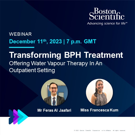 Join the BAUS Sponsored webinar about Innovations in Urology with <a href="/FrancescaKum/">Francesca Kum</a> and <a href="/ferasjaafari/">Feras Al Jaafari</a>
Examine the potential of this therapy in reducing waiting lists by treating patients outside the OR.

Register now: bit.ly/3Nei1ZK

#TreatBPH <a href="/BAUSendourology/">BAUS Endourology</a> #BSCEMEA