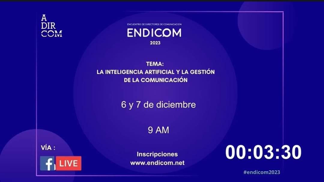 elsacasas's tweet image. Lista! A punto de iniciar @PeruEndicom ENDICOM PERÚ hoy y con la presencia por el #Perú de @juancarloslujan
#IA hoy más importante que nunca.
#ComDig #DIRCOM 
@abelsantibanez