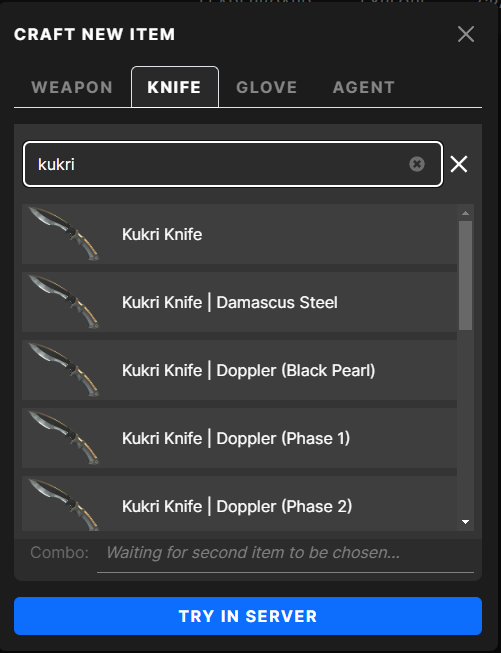 Interested in testing out the leaked Kukri knife in #CS2? All confirmed skins have been added to our crafting page 😎👍