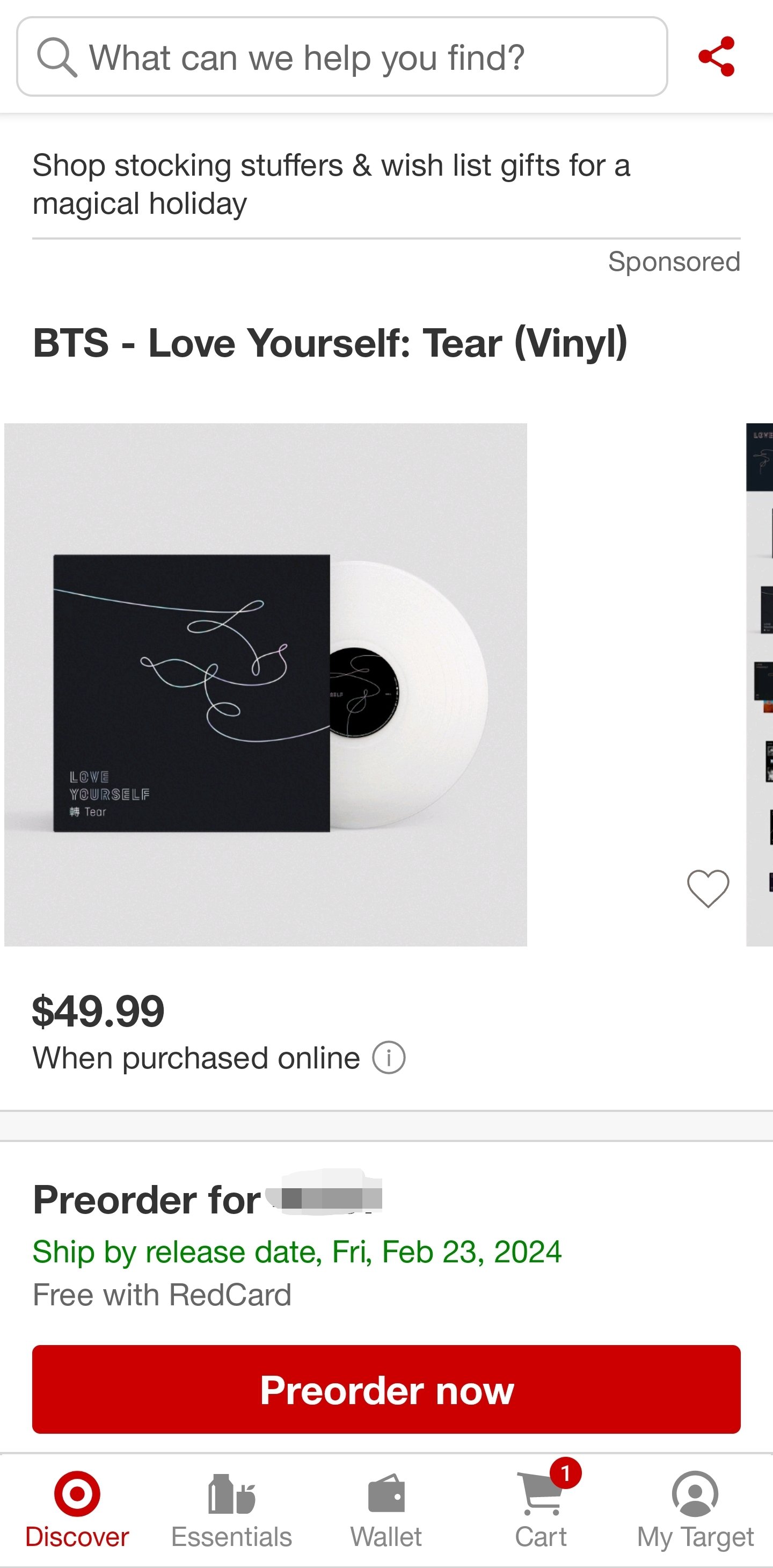 🥢BTS ⟭⟬ Merch⁷⟬⟭🔍⍤⃝🔎 on X: LOVE YOURSELF 轉 'Tear' vinyl Target 🎯   #ad Walmart 🔗  Barnes and  Noble 🔗   / X