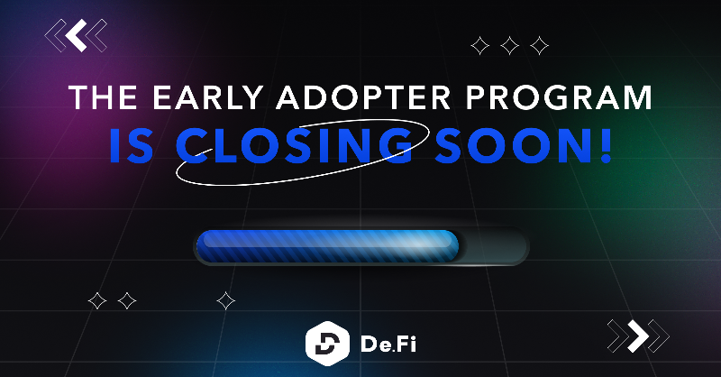 DeFi's tweet photo. 🚨 Early adopters are the ones who make the bank in web3!

Here, being an early adopter always pays back:

Uniswap, Aptos, or Arbitrum are clear proof of that!

And @DeFi might be no different!

Few weeks left! Start your DeFi journey now! 👇