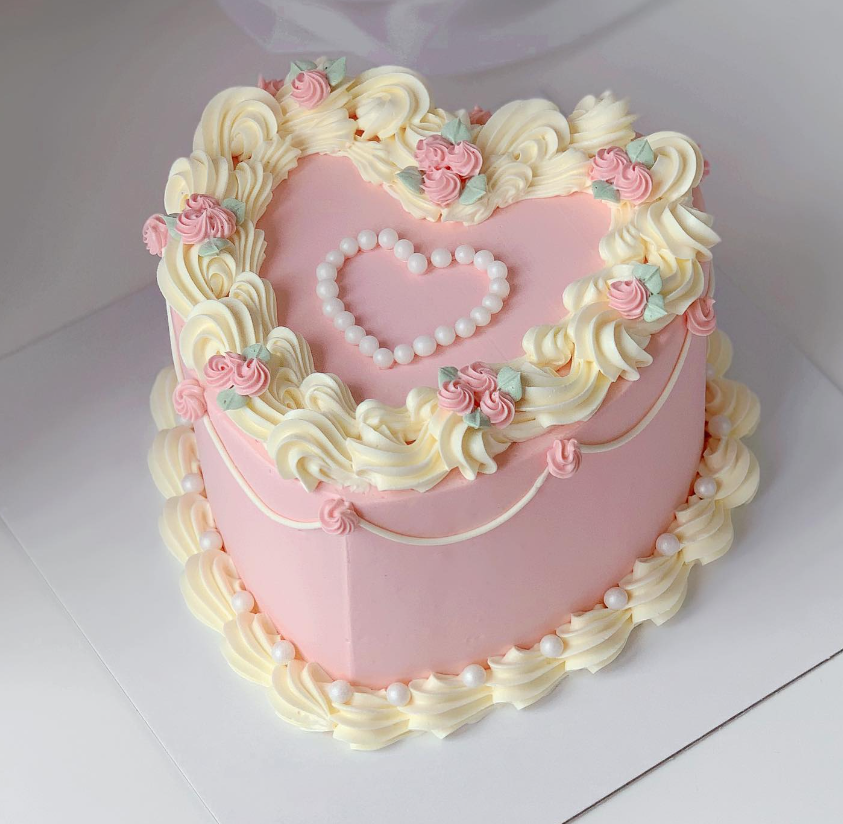 Pink heart cake from April’s Baker