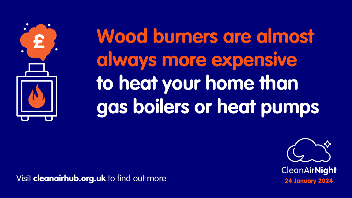 Environmental Protection Scotland (@epscotland) on Twitter photo Did you know that wood burning is almost always more expensive than other forms of heating?
Wood burning hurts your wallet, as well as your health and the planet 🔥
Find out more by visiting the Clean Air Hub
#CleanAirNight ⬇️
wwww.cleanairhub.org.uk/clean-air-night
<a href="/cleanairdayuk/">Clean Air Campaign</a> Did you know that wood burning is almost always more expensive than other forms of heating?
Wood burning hurts your wallet, as well as your health and the planet 🔥
Find out more by visiting the Clean Air Hub
#CleanAirNight ⬇️
wwww.cleanairhub.org.uk/clean-air-night
<a href="/cleanairdayuk/">Clean Air Campaign</a>