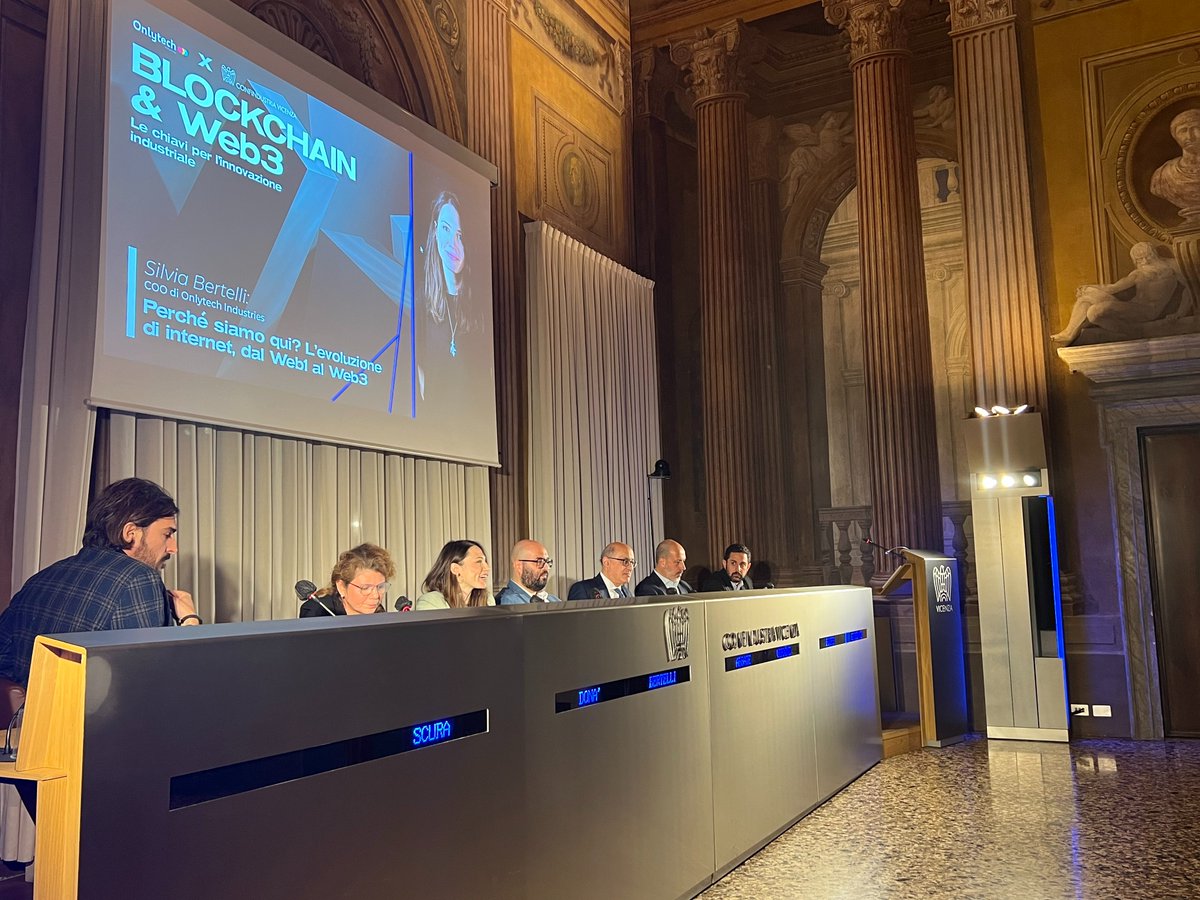 Yesterday in the headquarters of <a href="/ConfindustriaVi/">ConfindustriaVicenza</a>, we brought our experience and shed some light on opportunities that #blockchain opens for Italian companies. <a href="/Onlymusix_NFT/">Onlymusix</a> #AntoninoAbbate <a href="/giorgioscura/">Giorgio Scura</a> <a href="/CarloVerdone_it/">Carlo.Verdone</a> #MarcoTullioGiordano @MassimilianoNicolini #FrancescoFiore