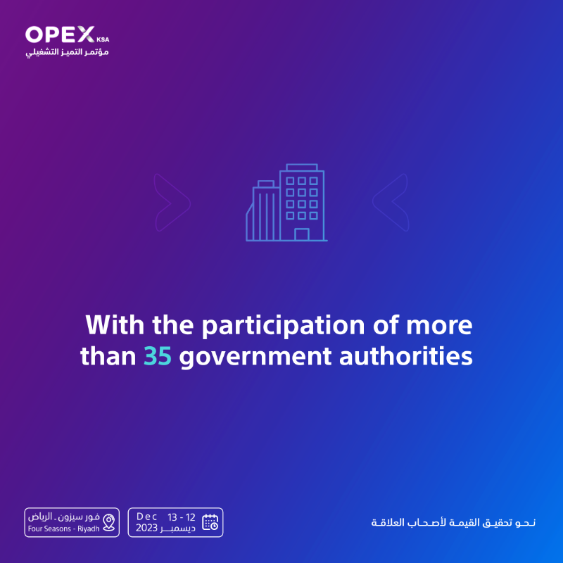 ksaopex's tweet photo. Join us at Operational Excellence Conference.
With the slogan “Toward creating value to all stakeholders” to get the benefits from Local and International experiences and view the method of #operationalExcellence
December 12-13, 2023
#TowardsCreatingValue
#OPEXksa