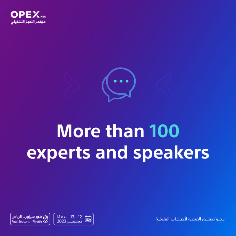 ksaopex's tweet photo. Join us at Operational Excellence Conference.
With the slogan “Toward creating value to all stakeholders” to get the benefits from Local and International experiences and view the method of #operationalExcellence
December 12-13, 2023
#TowardsCreatingValue
#OPEXksa