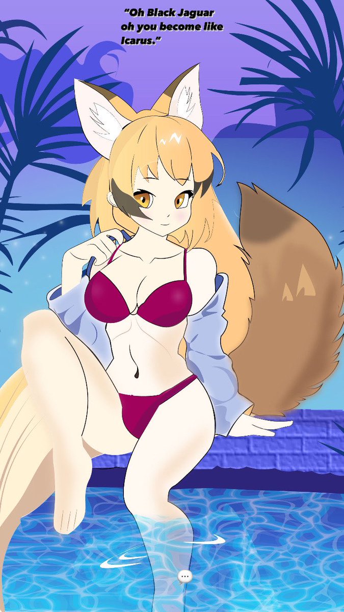 Special thanks to <a href="/Lucasjamesss786/">🌷LucasArts🌷(COMMISSION OPEN)</a> for this most valuable gift. 

Kita sits by the pool enjoying the cool water as she watches Black Jaguar trying to woo a very much pre occupied Kitsy who’s enjoying the brisket hors d’oeuvres. “I can’t blame Kitsy enjoying her food. Kitsy looks