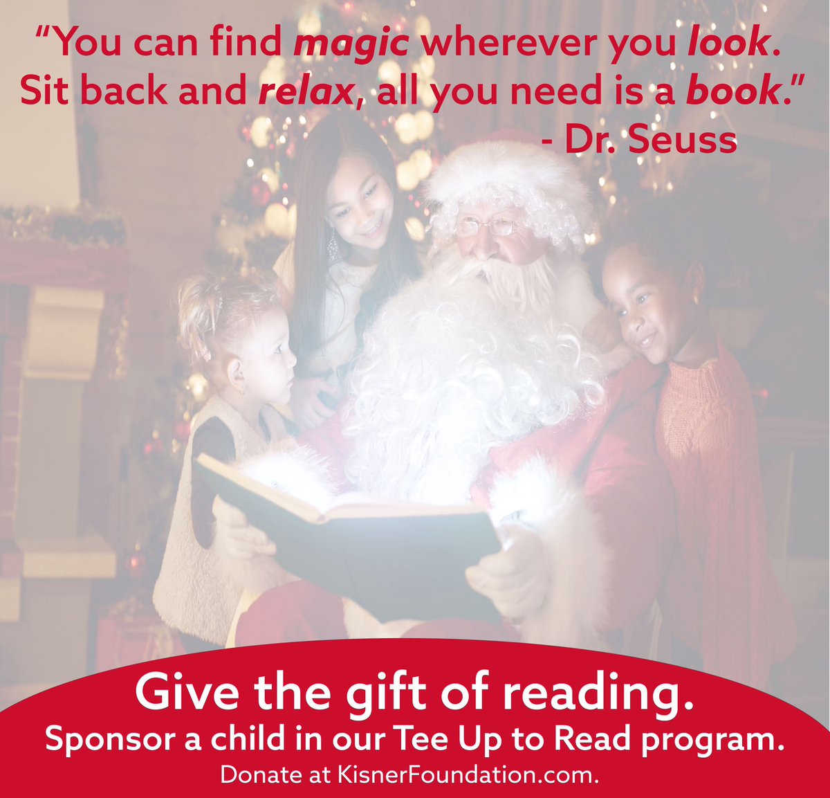 As we approach year end, consider sponsoring a child to receive books for a full year! In middle-income neighborhoods, the ratio of books per child is 13 to 1;  in low-income neighborhoods, the ratio is 1 age-appropriate book for every 300 children. 
KisnerFoundation.com/Donate