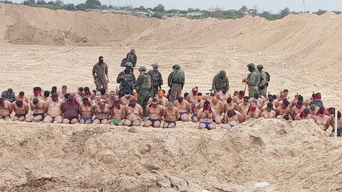 Another photo of captured #Hamas terrorists in #Gaza.