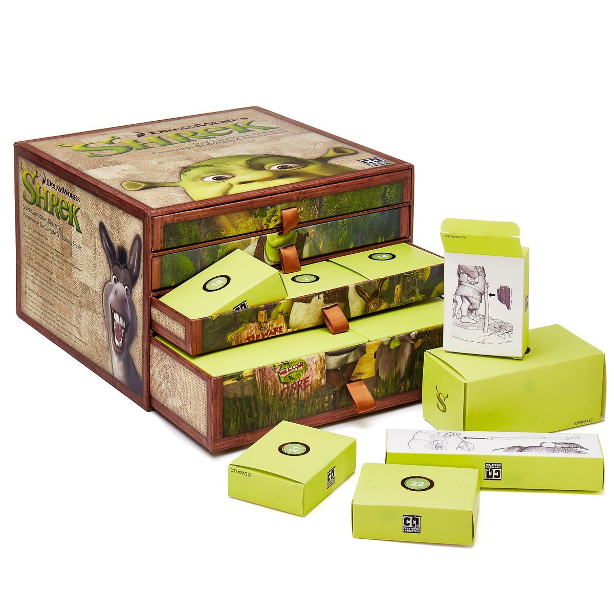 kansaita_'s tweet photo. acabo de descubrir que existe un calendario de adviento de SHREK que cada día es una pieza para que cuando termines el calendario tengas montada tu propia figura de la película....... lo necesitO urgentemente https://t.co/l8GvTmpPvi