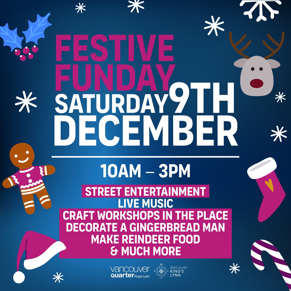 Join us at The Place (opposite the old Wilko unit) THIS Saturday between 10am and 3pm for our Festive Fun day! Children are able to enjoy a range of festive crafts whilst @grannyturismo & @EastAnglesBrass perform in the streets of Kings Lynn. Its ALL FREE and no need to book!