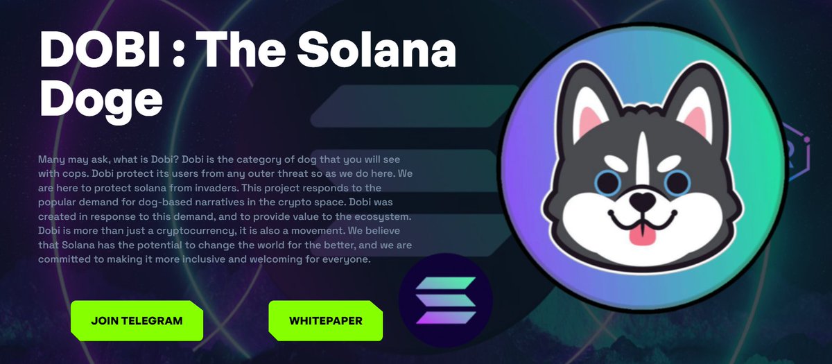 $DOBI Official Website is now live 🙀

🌐Check here : dobisolana.site

Drop your $SOL address, LIKE &amp; RT 💰