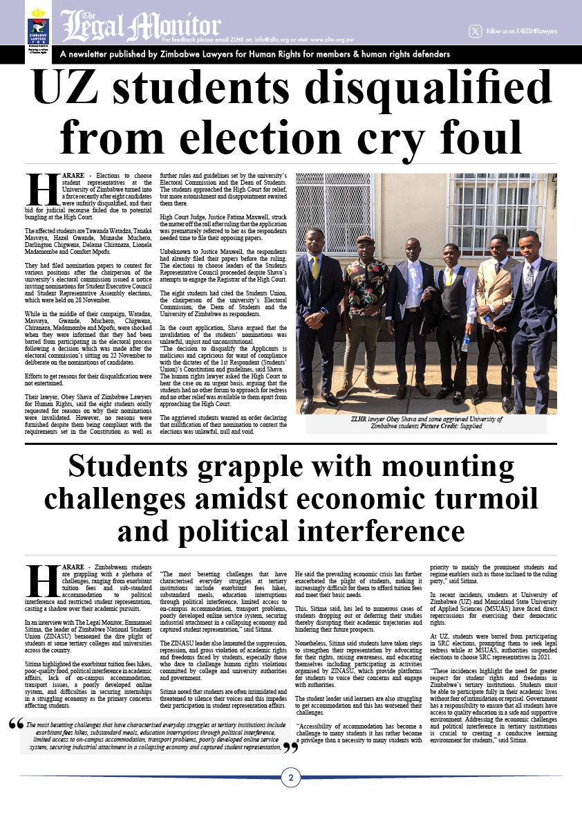 ZLHRLawyers's tweet image. We have just published our flagship newsletter, The Legal Monitor Students Edition. Read on...