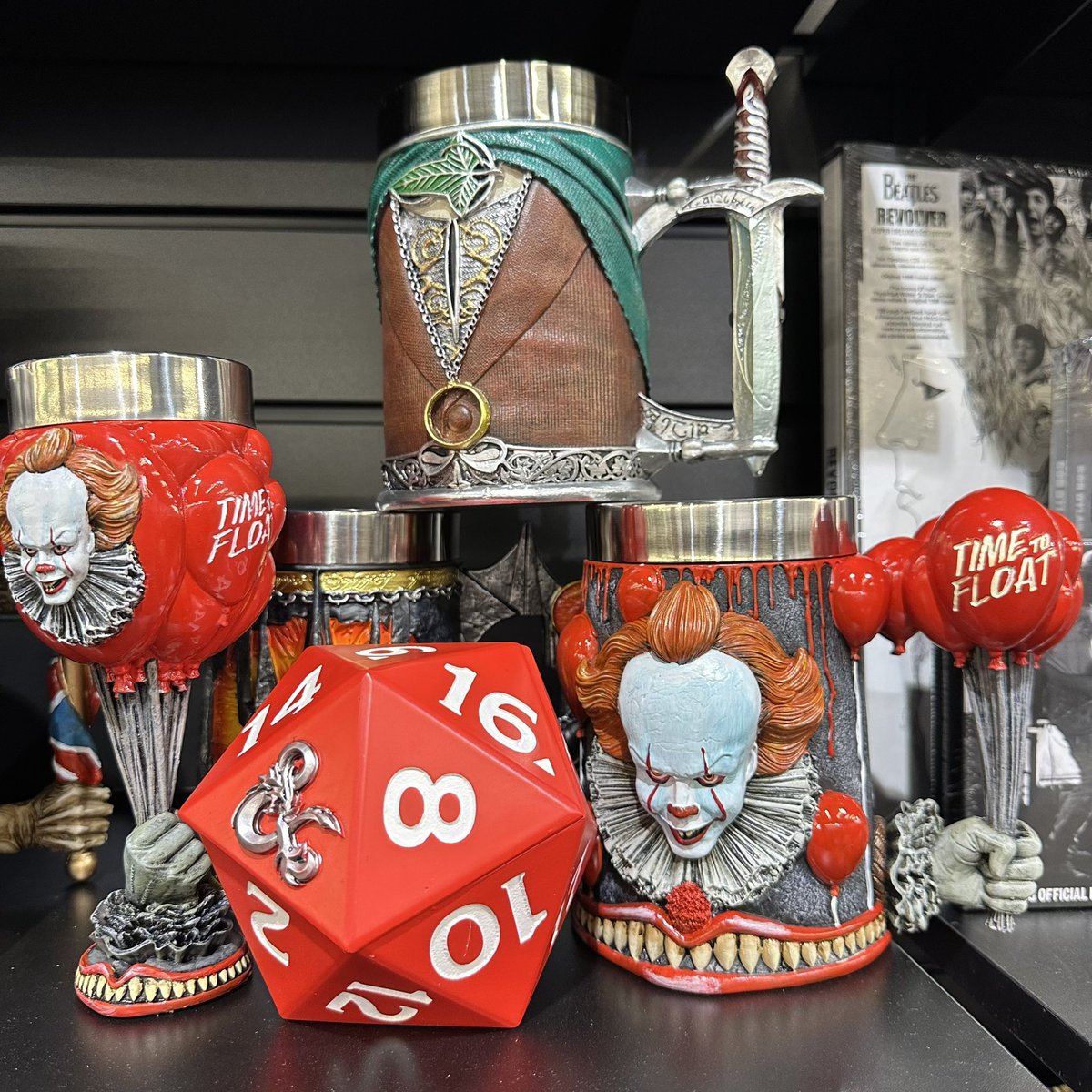 Cheers! Our tankards and goblets are on display and new in! 🎈 #it #metallica #ironmaiden #motorhead #dungeonsanddragons #acdc #lordoftherings #thehobbit #pennywise #nemesisnow