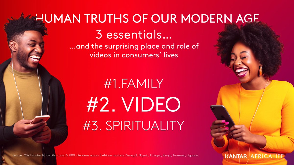 Discover 'Human Truths of our Modern Age', a series of eye-opening insights into African consumers from our #AfricaLife study 🌍💡where we share 5 key revelations: Insight #1: uncover the essentials for African consumers - family, spirituality, and surprisingly, video! 🎥