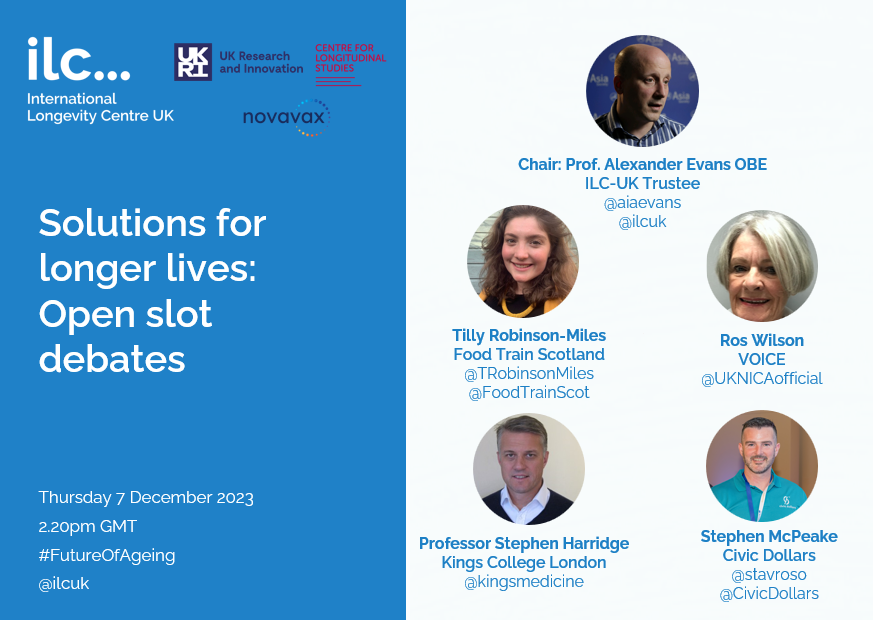 Our next session sees the winners of the open slot competition for bold solutions for ageing populations. We have @TRobinsonMiles, @UKNICAofficial, @kingsmedicine, and @stavros0 - chaired by @aiaevans #FutureOfAgeing