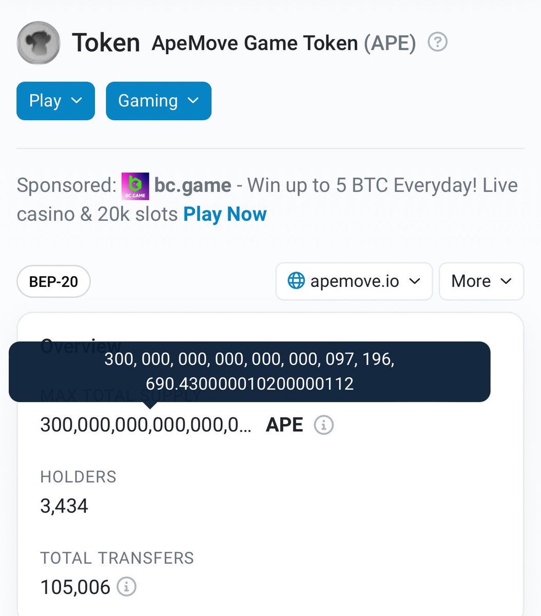 KazMac_chiliz's tweet image. 意外に反響があるので #APEmove について調べてみた！

✅2022年プロジェクト
✅STEPNのApe版
✅iosアプリあり
✅Xは完全STOP
✅ツイート後ホルダー4人増加w
✅発行枚数化け物(読めないw
✅99.99999%が運営保有

【結論】　ゴミ🗑️宝くじ✨