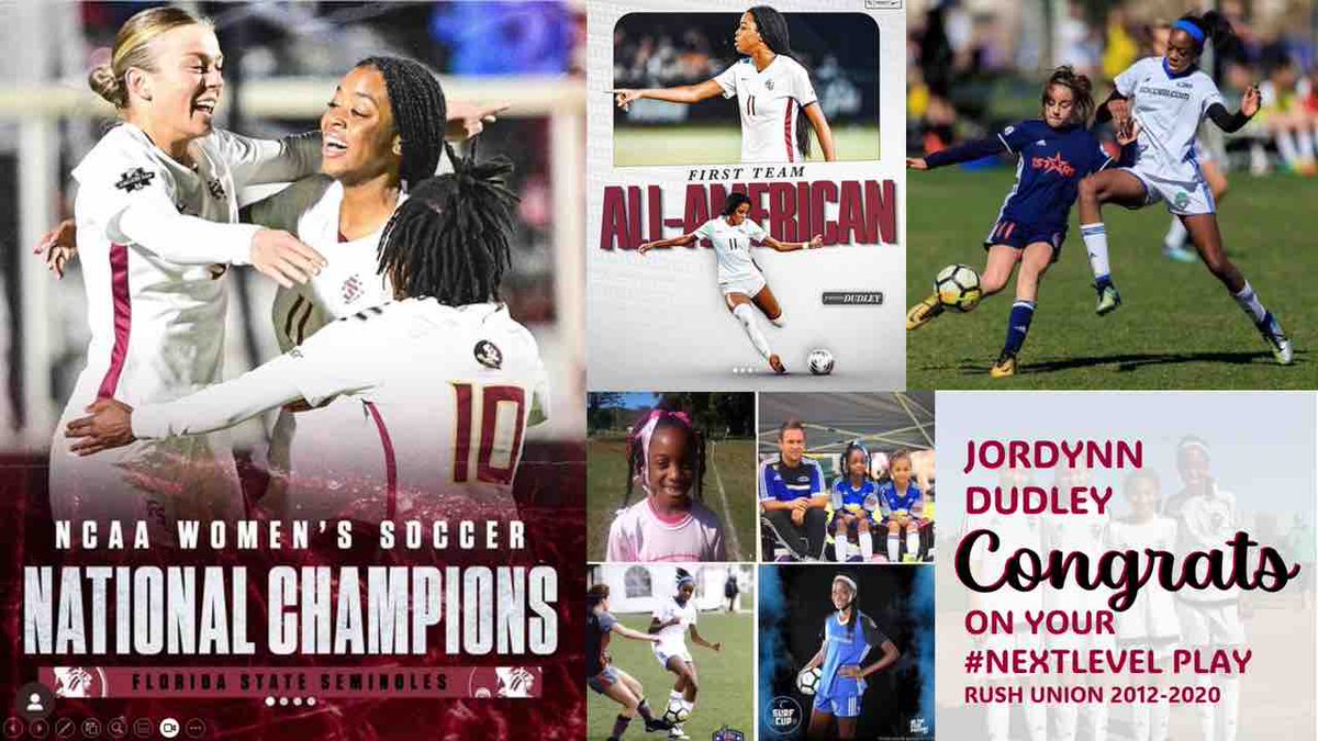 We love to see Rush Union alum Jordynn Dudley living her best soccer life at the next level!! Crushing it and making us so proud! Congrats!! We will keep watching at #FSU #NCAANationalChampionship