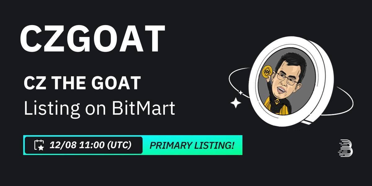 🚀 THE ONLY CZ TOKEN ON CMC! $CZGOAT

<a href="/czthegoat/">CZ The Goat</a> Is the only $CZ token on CMC; it's a tribute to the legendary cryptocurrency figure CZ, the mastermind behind BSC.

✅ Big marketing by @Deezzow
✅ BITMART (8/12)
✅ CZ slotmachine/Jackpot
✅ CZ NFTs

Chart: urlis.net/chart