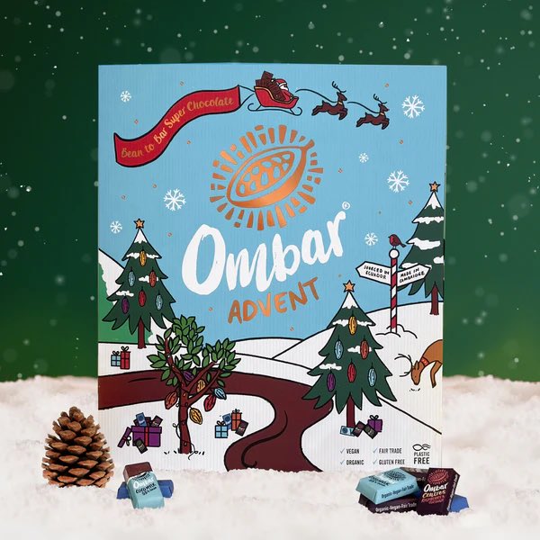 THIS advent calendar is the best one ever! Contains mini bars! 😍<a href="/OmbarChocolate/">Ombar Chocolate</a> #vegan