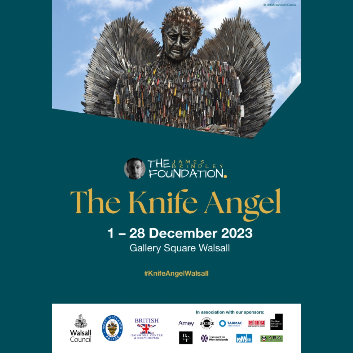 walsallforall's tweet photo. Tomorrow, 28th December, is your last chance to see the #KnifeAngelWalsall in Gallery Square, Walsall. Open all day with a closing ceremony from 3-4pm https://t.co/ISdol96GBk