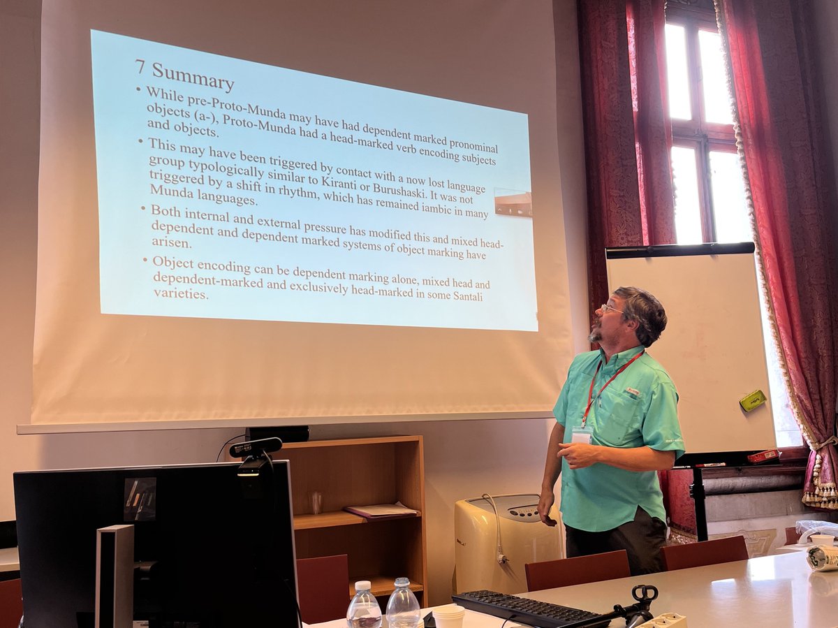 Dr. Greg Anderson and Opino Gomango recently presented two papers on Munda linguistics at the 37th South Asian Languages Analysis Roundtable (SALA) in Venice, Italy. It was Opino's first trip to Italy! Thanks to the organizers of this event. #SALA37