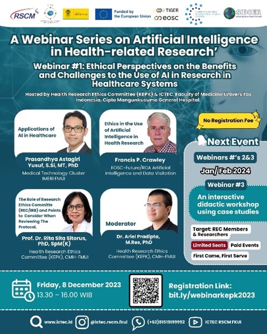 #ArtificialIntelligence in #Health-Related Research - A Webinar Series: Join the EOSC-Future/<a href="/resdatall/">Research Data Alliance (RDA)</a>  Artificial Intelligence and Data Visitation WG (supported by #RDATIGER) this Friday 8/12, 6:30 to 9:00 am UTC. Info➡️tinyurl.com/webinar-AIDV-1
