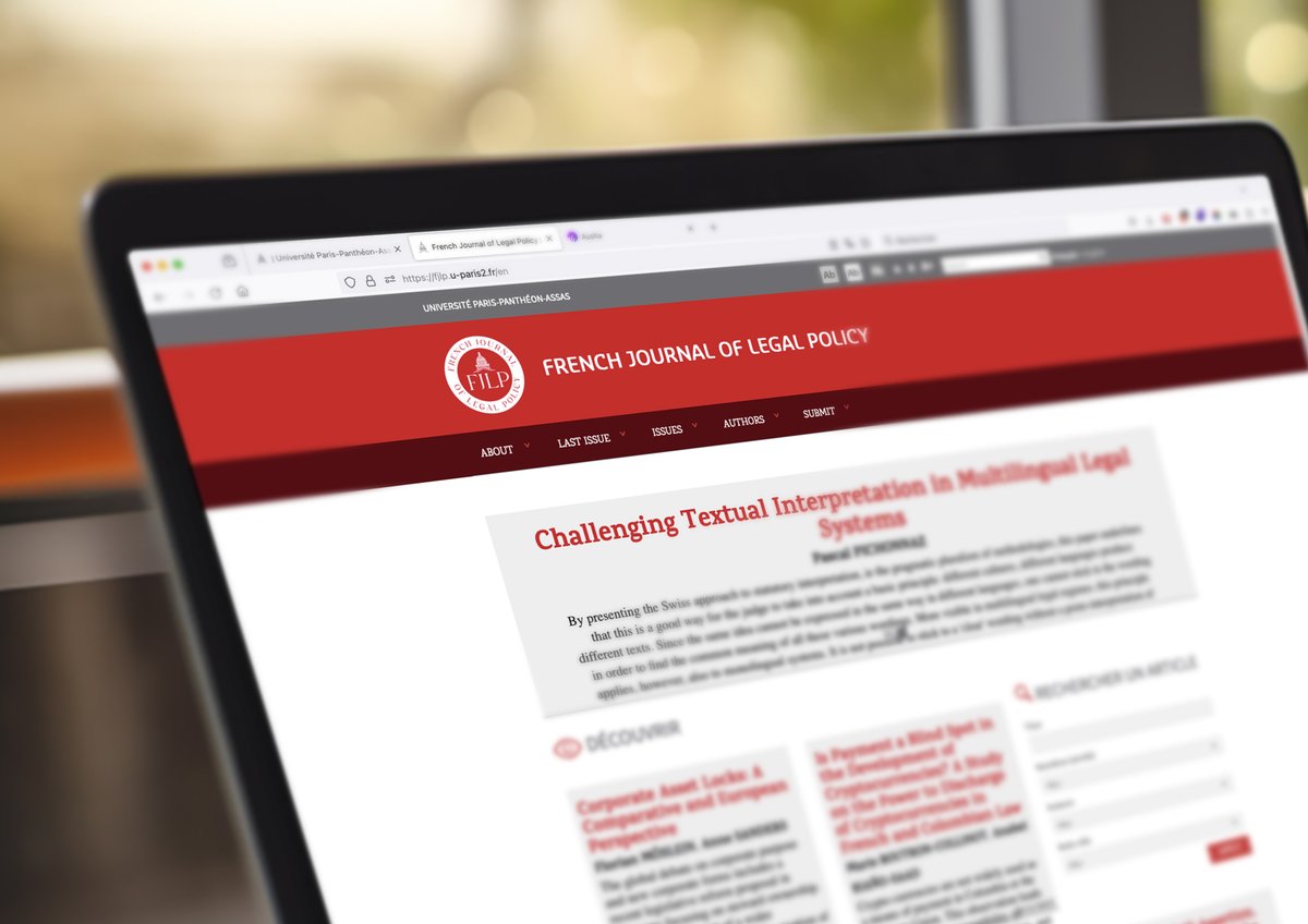 AssasUniversite's tweet photo. 📢 Le 1er n° French Journal of Legal Policy est sorti ! 1ère revue académique d @AssasUniversite à vocation #internationale conçue intégralement en anglais & exclusivement accessible en ligne. Entretien avec les fondateurs https://t.co/ZPCiYxmJfB #AssasUniv #AssasRecherche #FJLP https://t.co/5MT9sR75BW