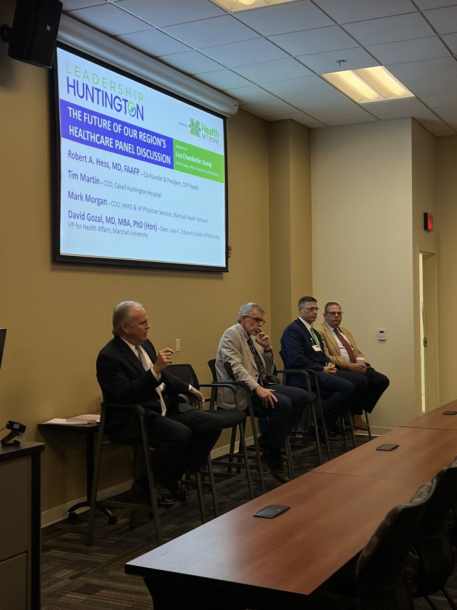 Our Leadership Huntington Presented by Marshall Health Network class is meeting today for their Healthcare Session. We’ve learned about servant leadership from Dr. Yingling and discussed our strengths/challenges as a region, healthcare as economic development,&amp; the future