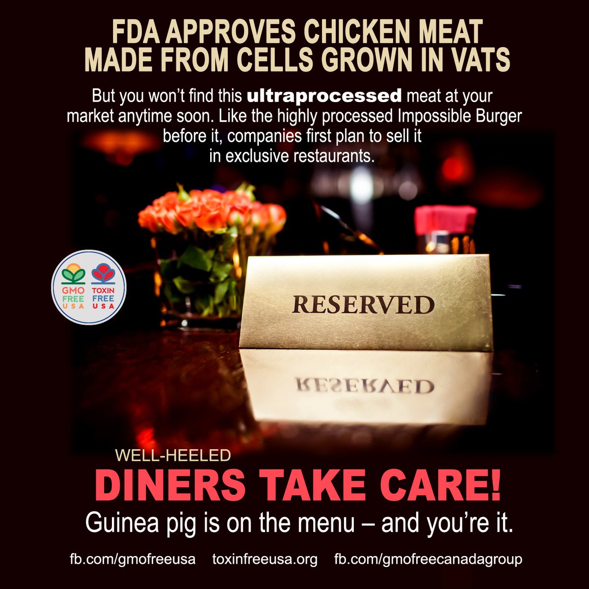 GMOFreeUSA's tweet photo. Italy recently banned lab-grown meat. That's right, the entire country rejects it.
 
But in the US, it is a different story.

Will #FakeMeat be on menus at fancy-schmancy restaurants?  

https://t.co/KHkk7QaaGx https://t.co/gsLFjb3eIc