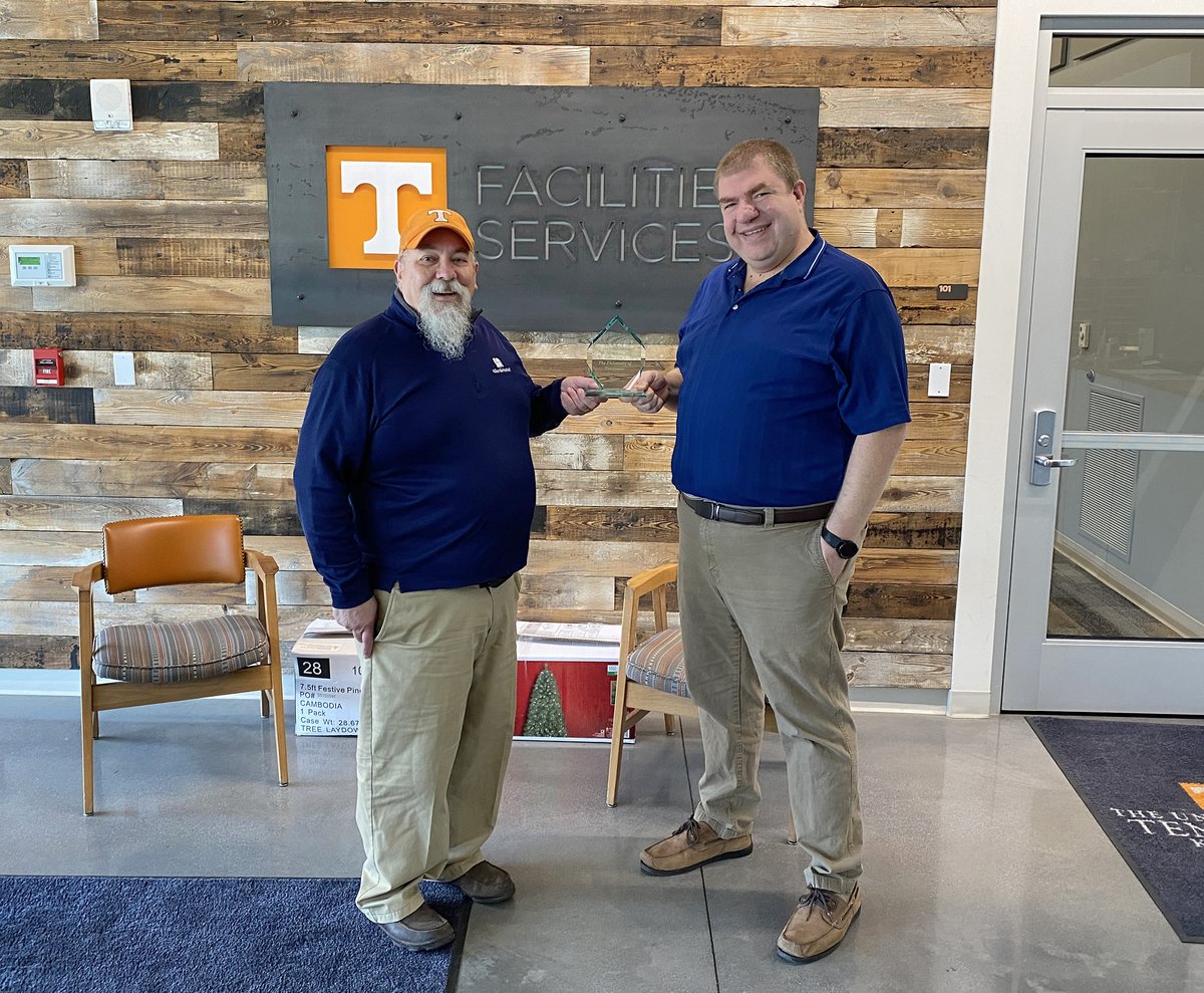 AllenHoshall's tweet photo. Keith Seagraves, PE, presented the Owner's Award for the Buehler Hall Structural Assessment to University of Tennessee project manager Dan Smith, PE. The honor was bestowed by @ACECTN in the Studies and Research, Small Project Category at the 2023 Engineering Excellence Awards. https://t.co/qp2pKAE1bI