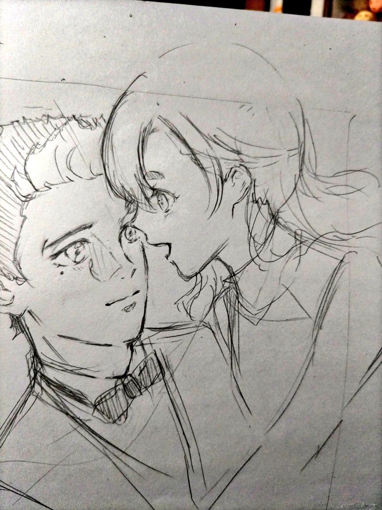 グエスレ色紙も作るぞ まだ下描き 