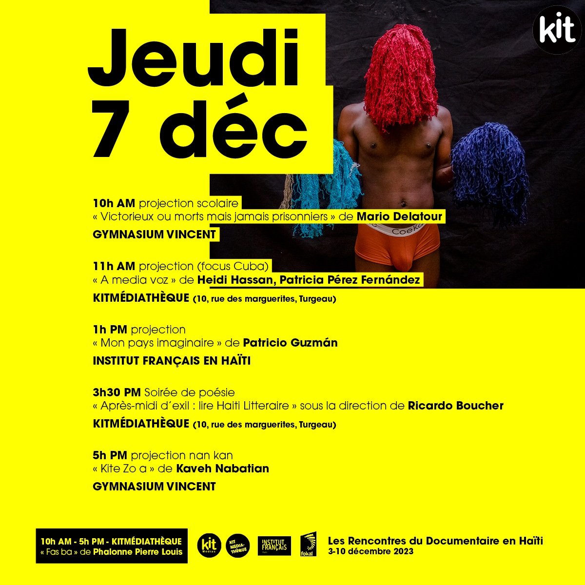 Notre série de projection dans les camps débutent au Gymnasium Vincent avec 2 projections dans la journée ! 
Ne ratez surtout pas notre focus CINEMA CUBA à Kitmédiathèque à partir de 11h AM.  
#RDD2023 #RDD5ANS
<a href="/FOKAL_Ayiti/">FOKAL</a> <a href="/IFHpap/">IF Haiti</a> <a href="/kitmediashaiti/">KitMédias</a>