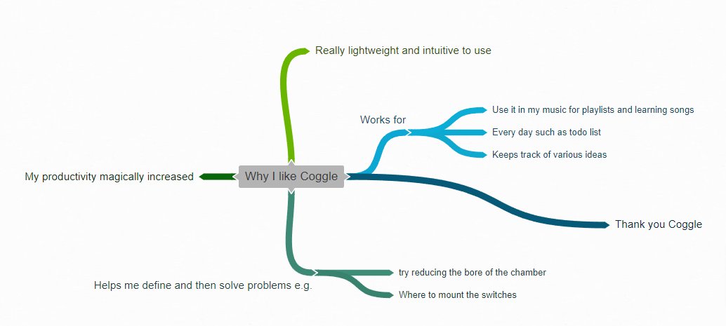 customer testimonials - "Why I like Coggle", thanks Richard!
