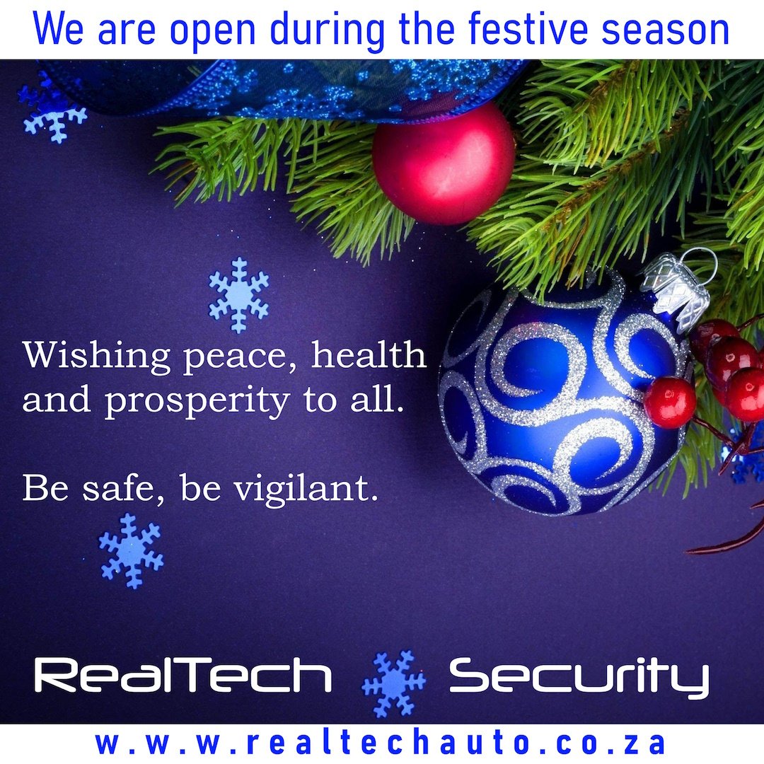 RealTechSecure's tweet photo. Contact us for security systems. We are open during the festive season. 0116651276 info@realtechauto.co.za #securitysystem #cctv #alarm #alarmsystem #electricfence #besafe #bevigilant #realtech https://t.co/D4wR0CeWvX