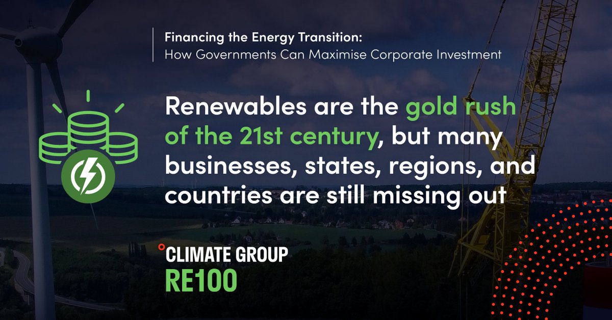 Have you read our report on how governments can unlock the economic potential of #renewables yet? 📚 It focuses on the policy gaps that are stopping several #G20 countries from seizing the opportunities of the #energytransition. Report here: there100.org/financing-the-…